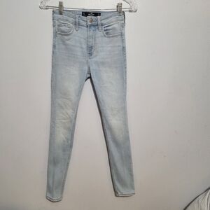 Hollister Light Blue High Rise Super Skinny Jeans 24x27